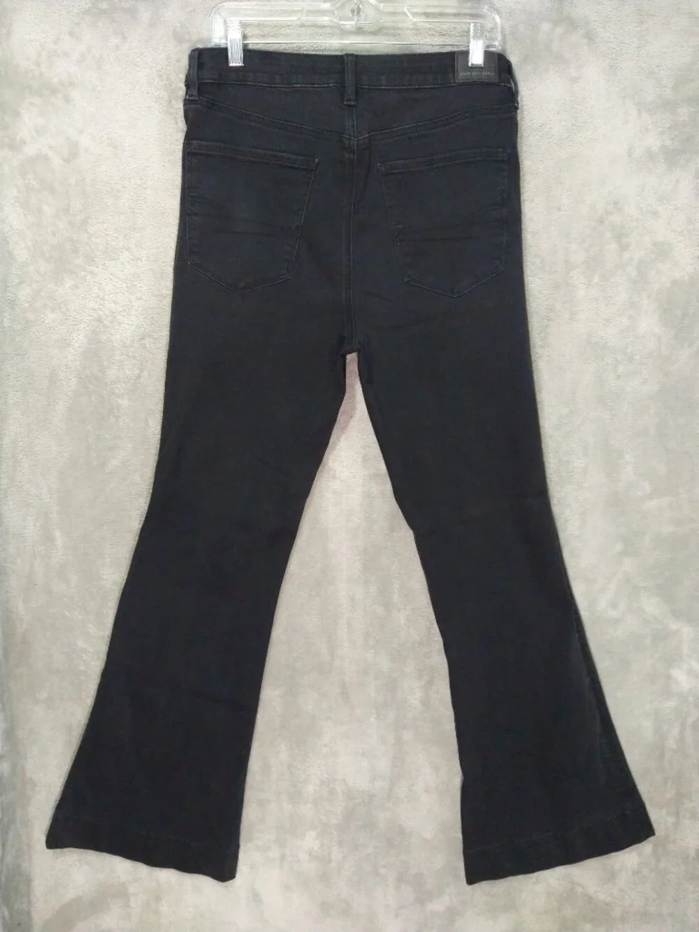 American Eagle Jeans Womens 12 Long Black Stretch Super High Rise Flare